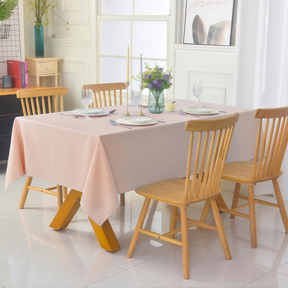 2-Pack 60x102 inch Dusty Pink Table Cloths, Solid Stain and Wrinkle Resistant Oblong Tablecloth, Premium Plain Weave Polyester Fabric Rectangle Table Linen Covers for Hotel, Wedding