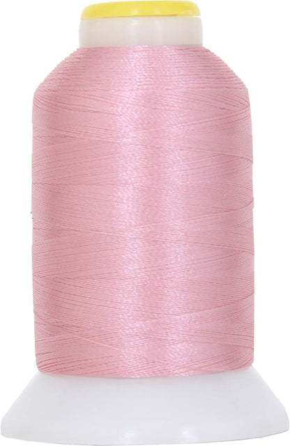 60wt Embroidery Bobbin Thread, 1000M, Pink | Lightweight bobbin thread for machine embroidery and sewing. Smooth 60wt thread helps designs stitch cleanly.