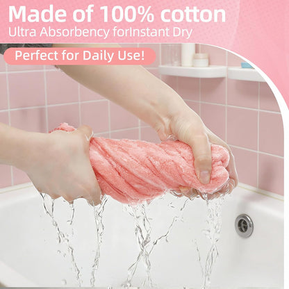 3 Pack Hand Towels 100% Cotton Soft Absorbent 13” x 29” Pink