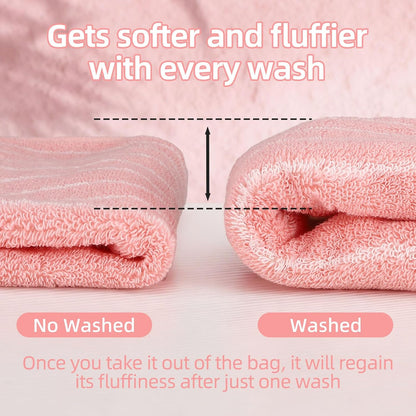 3 Pack Hand Towels 100% Cotton Soft Absorbent 13” x 29” Pink
