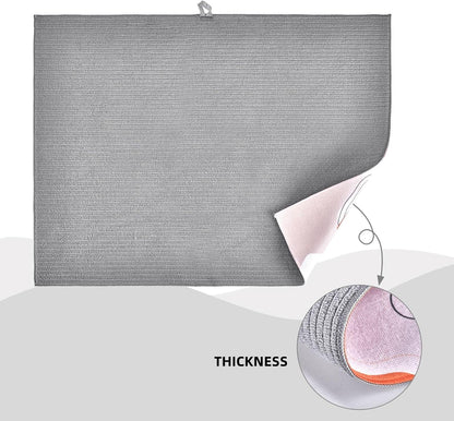 Pink Bow Dish Drying Mat 18x24 For Kitchen Counter Absorbent Microfiber Dishes Pad Dish Drainer Rack Mats Fast Dry Kitchen Accessories