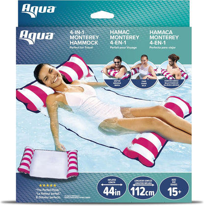 4-in-1 Monterey Hammock Pool Float & Water Hammocks – 2-3-4 Multipacks – Multiple Colors/Styles – for Adults and Kids Floating