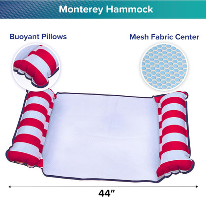 4-in-1 Monterey Hammock Pool Float & Water Hammocks – 2-3-4 Multipacks – Multiple Colors/Styles – for Adults and Kids Floating