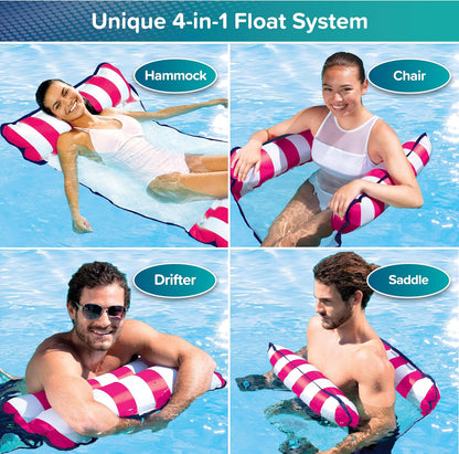 4-in-1 Monterey Hammock Pool Float & Water Hammocks – 2-3-4 Multipacks – Multiple Colors/Styles – for Adults and Kids Floating