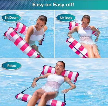 4-in-1 Monterey Hammock Pool Float & Water Hammocks – 2-3-4 Multipacks – Multiple Colors/Styles – for Adults and Kids Floating