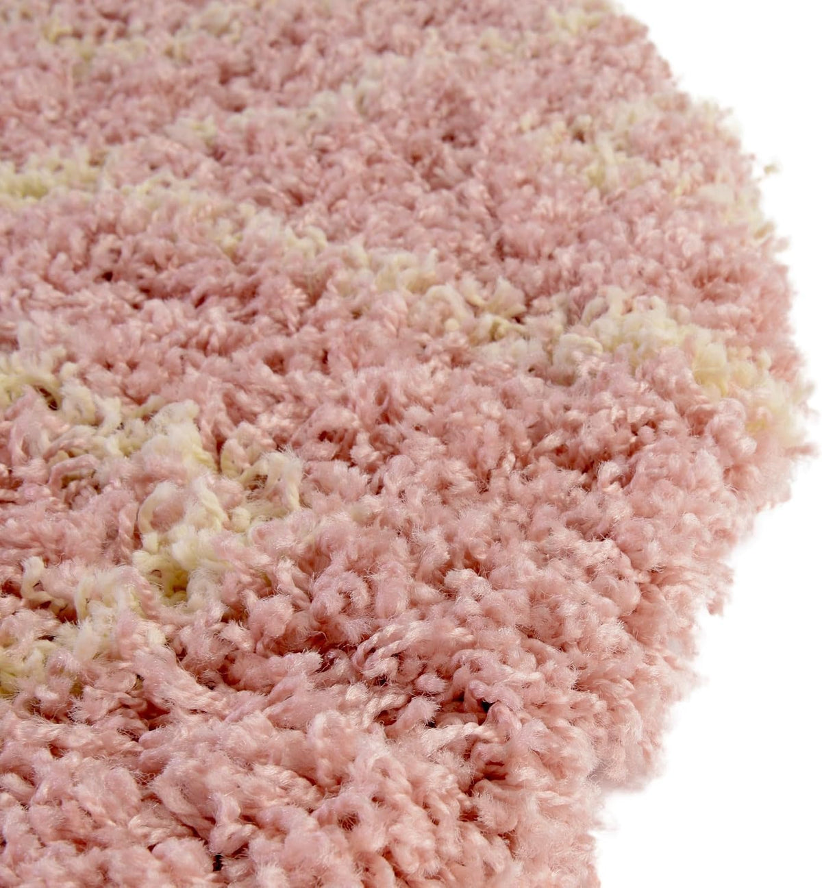 Lattice Shag Collection Rug – 3 Ft Round Light Pink Shag-Pile Rug Perfect for Kitchens, Dining Rooms