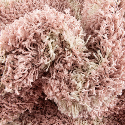 Lattice Shag Collection Rug – 3 Ft Round Light Pink Shag-Pile Rug Perfect for Kitchens, Dining Rooms