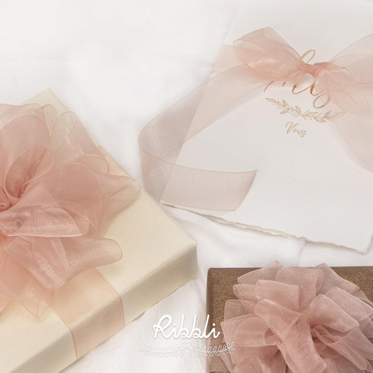 Sweet Nectar Pink Sheer Organza Ribbon,1 Inches x Continuous 50 Yard,Rose Ribbon for Gift Wrapping,Bouquet Wrapping,Wedding Decoration,All Crafting and Sewing