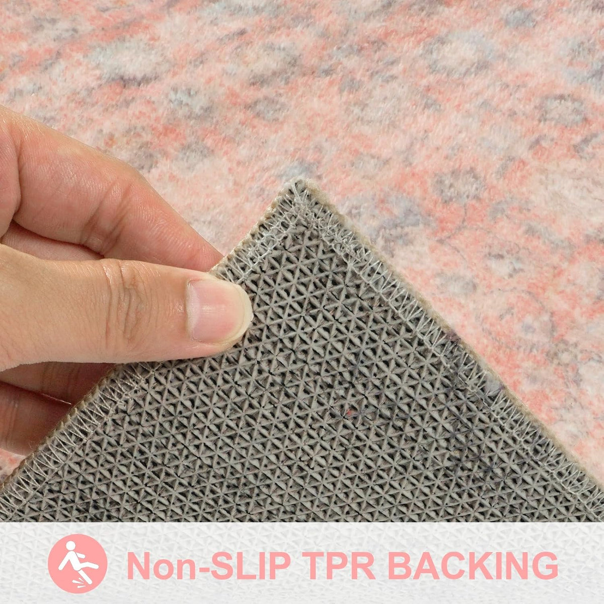 Boho Bathroom Rug Mat 18x26, Extra Soft Non Slip Absorbent Water Bath Rug, Quick Dry Machine Washable Microfiber Shaggy Shower Mat, Bath Mat for Bathroom Floor Bathtub Sink Toilet Vanity, Pink