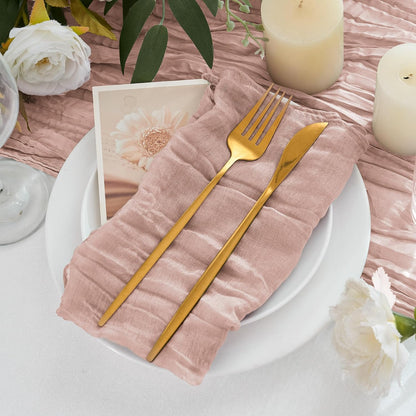 12 Pack Cheesecloth Napkins 20"x20" Dusty Pink Boho Gauze Cheese Cloth Napkins Bulk Rustic Dinner Table Decor for Wedding Bridal Baby Shower Party