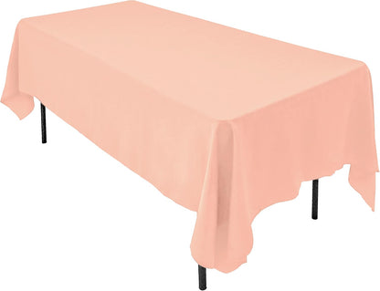 AK TRADING CO. 60 x 102-Inch Rectangular Polyester Tablecloth - Made in USA - Wrinkle-Resistant, Flame Retardant, Durable Party Table Cover, Banquet Tablecloth, Wedding Table Cover - Peach