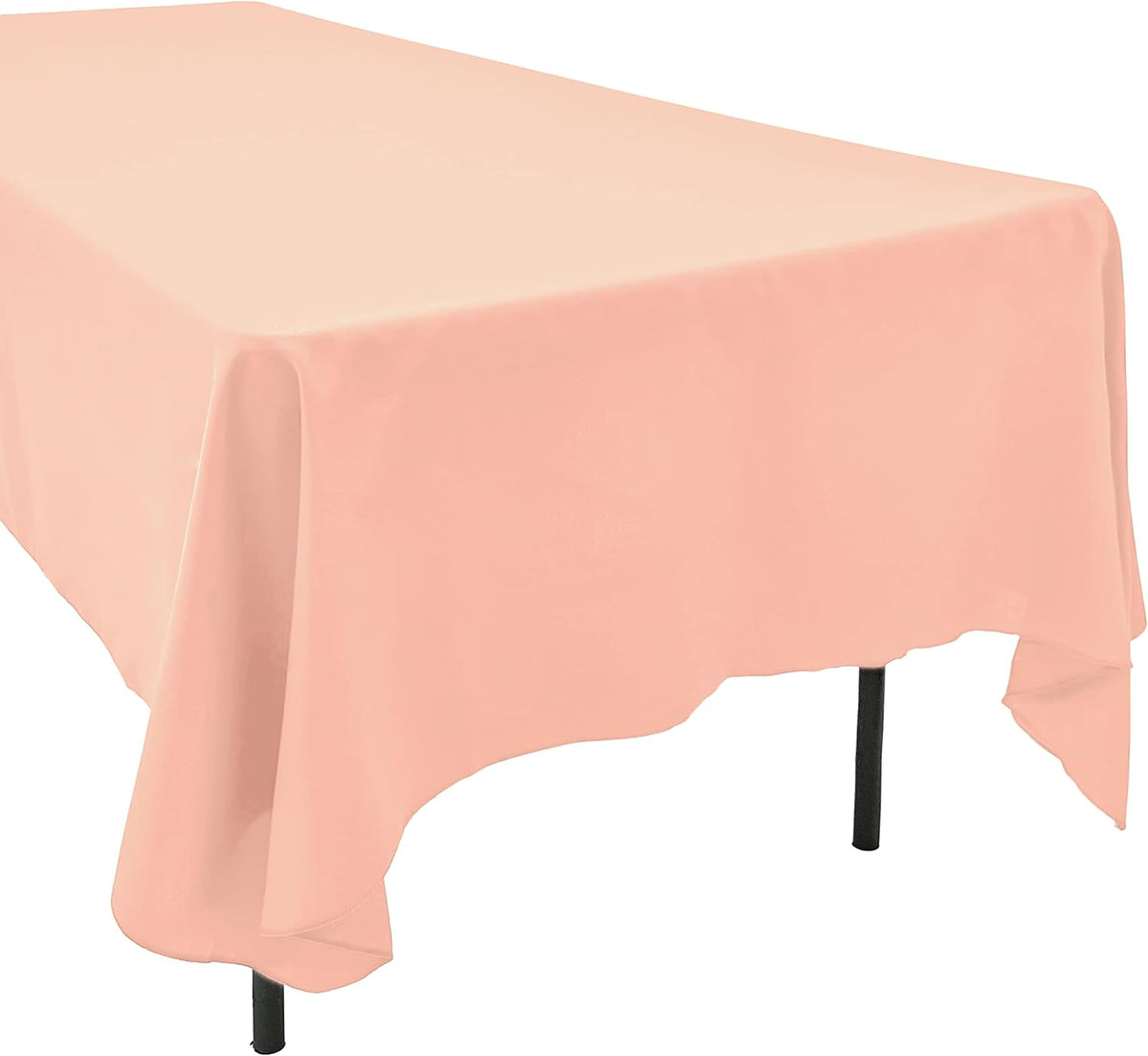 AK TRADING CO. 60 x 102-Inch Rectangular Polyester Tablecloth - Made in USA - Wrinkle-Resistant, Flame Retardant, Durable Party Table Cover, Banquet Tablecloth, Wedding Table Cover - Peach