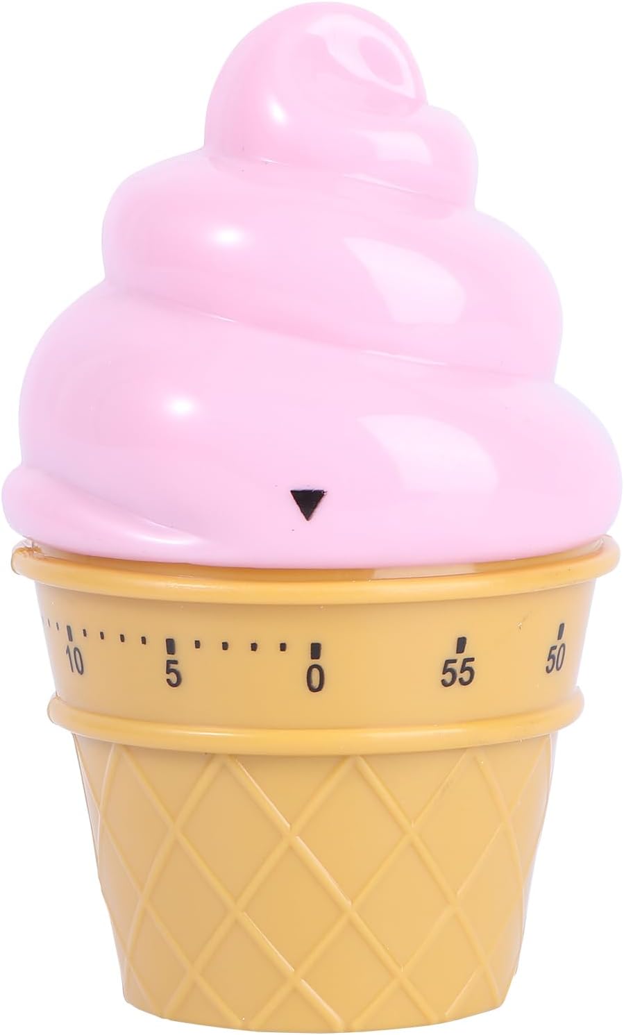 Cute Pink Ice Cream Mechanical Kitchen Timer - Wind up Cooking Timer Reminder for Boiling Eggs and Baking