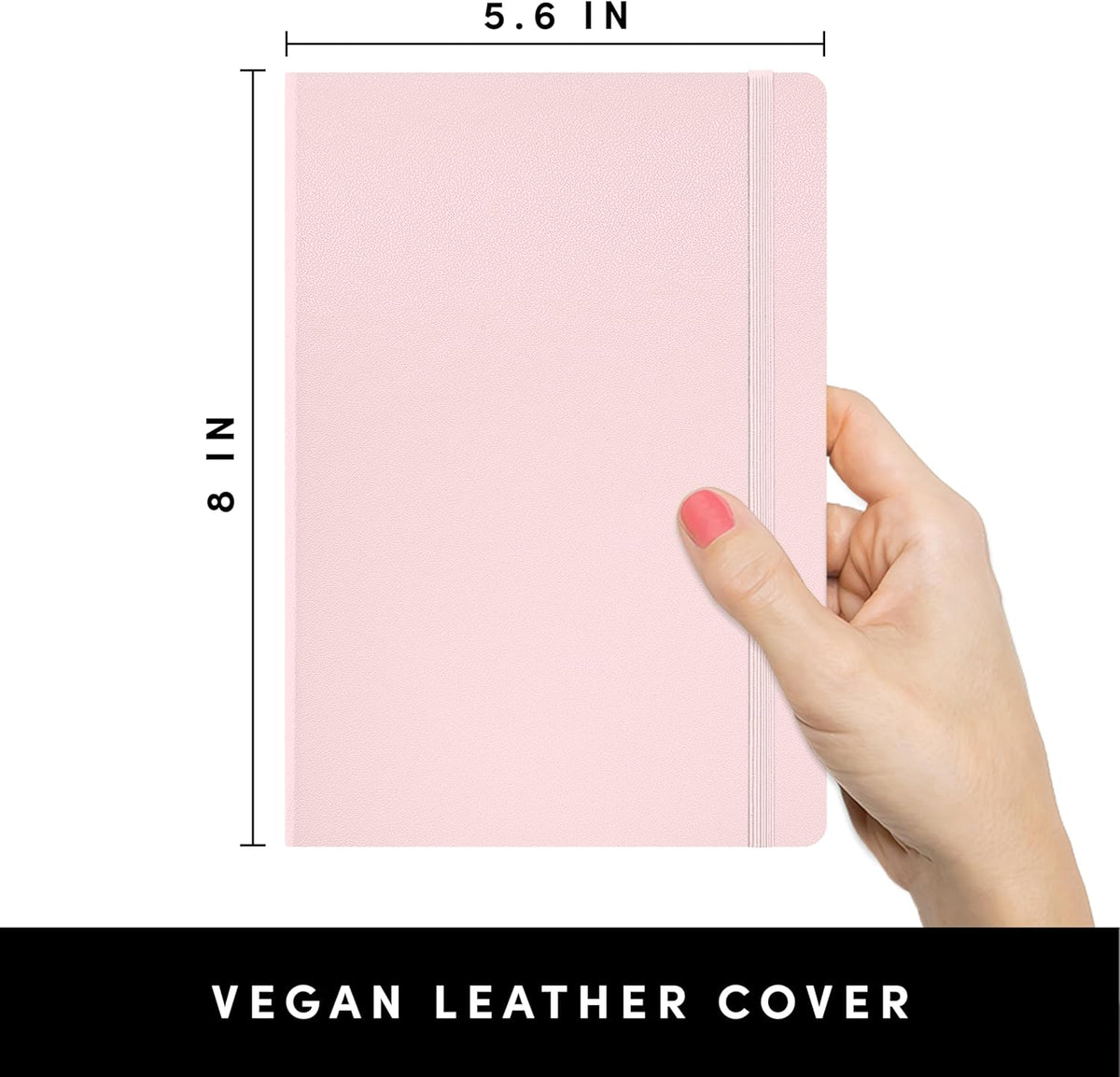 Lined Journal Notebook, Hardcover Journal for Women & Men, 252 Pages, (5.6 in x 8 in), College Ruled Journaling Notebook for Work, School Supplies & Note Taking, (Blush)