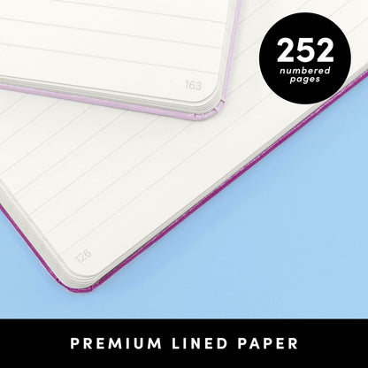 Lined Journal Notebook, Hardcover Journal for Women & Men, 252 Pages, (5.6 in x 8 in), College Ruled Journaling Notebook for Work, School Supplies & Note Taking, (Blush)