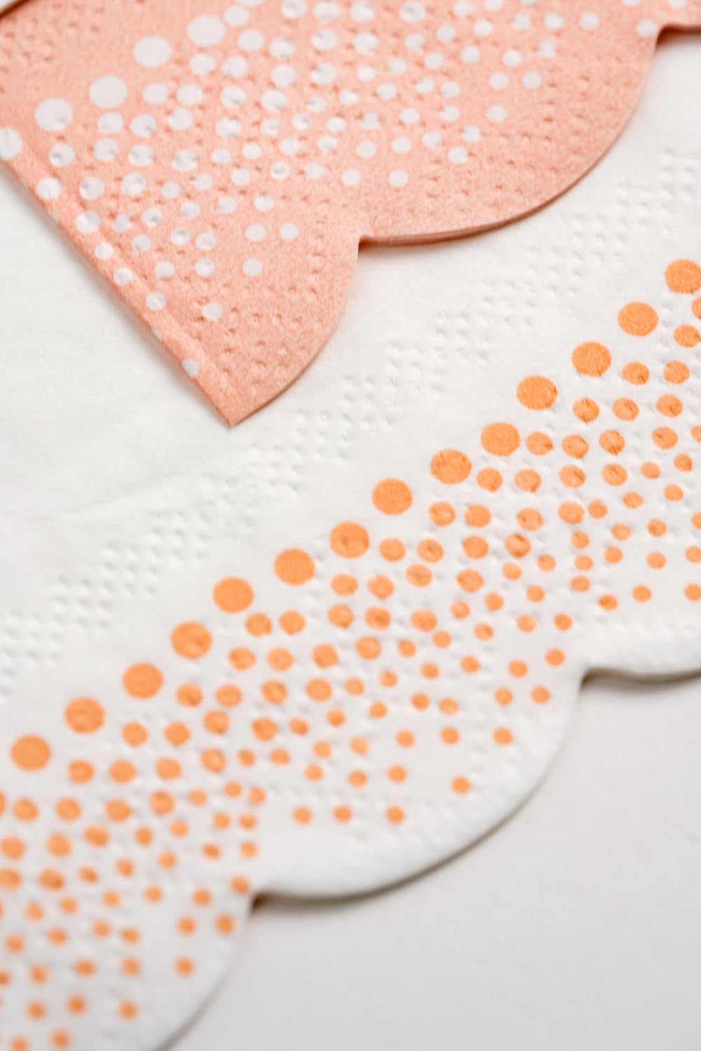 Gatherings by CP Harmony Peach Dots Guest Towels - 5 x 7.5 Inch Decorative Party Towels for Brunches, Showers, Weddings and Everyday Hosting - 16 Pack
