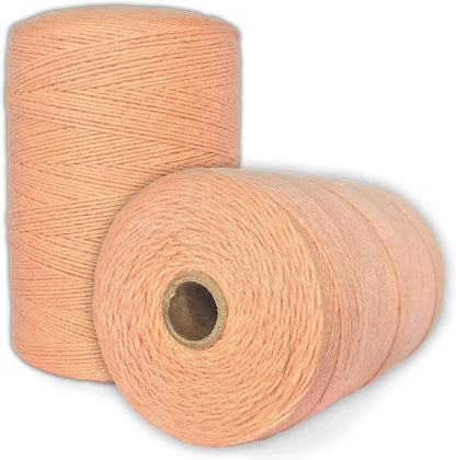 100% Cotton Loom Warp Thread (Peach), 8/4 Warp Yarn (800 Yards), Perfect for Weaving: Carpet, Tapestry, Rug, Blanket or Pattern - Warping Thread for Any Loom