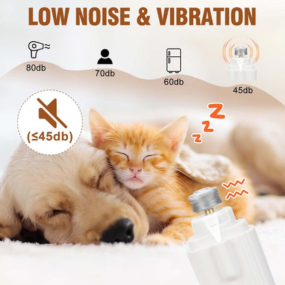 2-in-1 Dog Nail Grinder &Dog Nail Clippers with Light，Cat Nail Clippers ，Ultra-Quiet, USB Rechargeable, Multiple Grinding Methods, and Splash Guard for Large Medium Small Dogs Cats Pets(Pink)