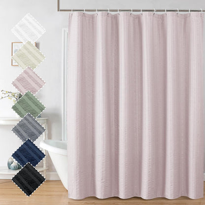 Moga Pink Shower Curtain, Pink Bathroom Curtain with Textured, Embossed Fabric Shower Curtain, Hotel Quality Bathroom Shower Curtains, 72 x 72 Inches