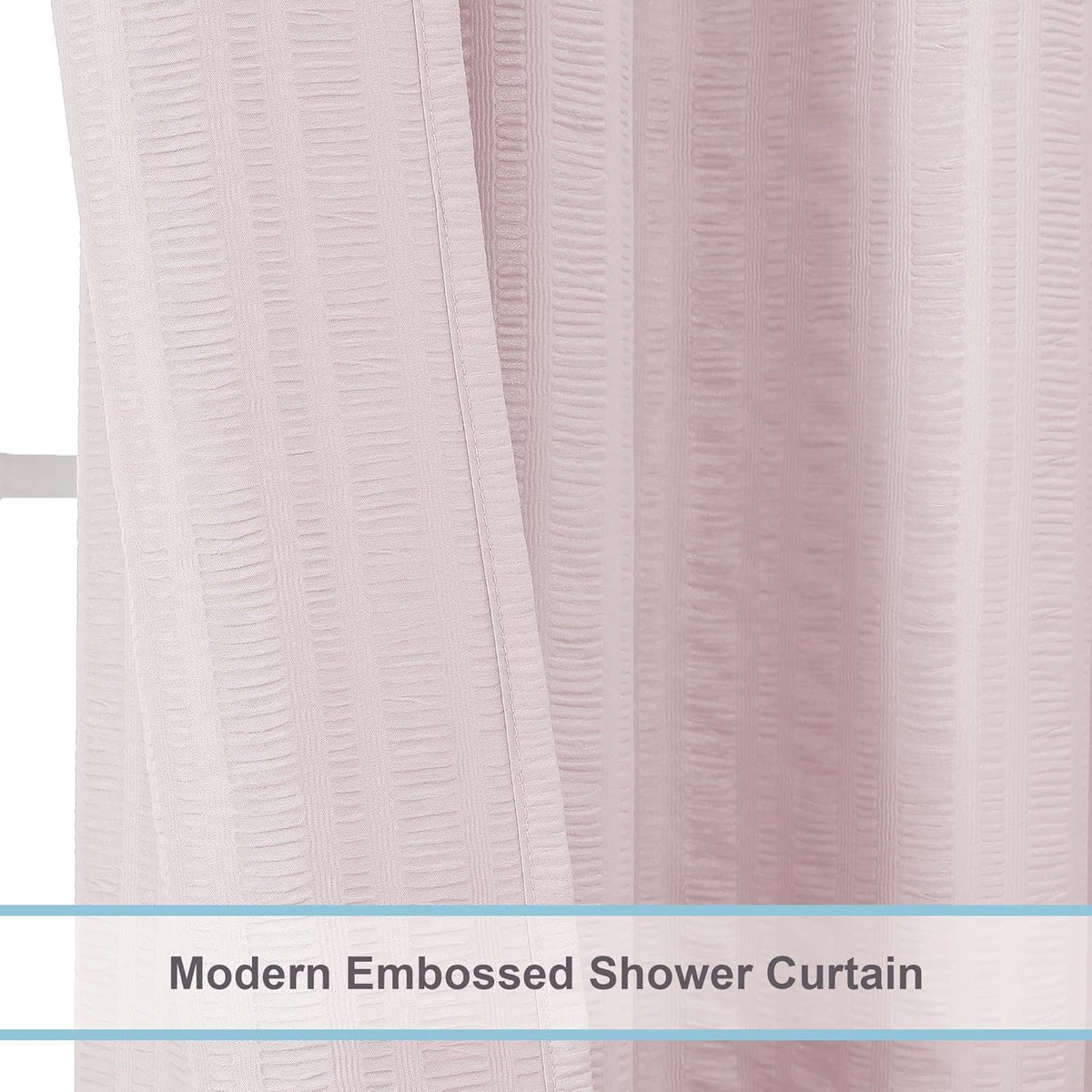 Moga Pink Shower Curtain, Pink Bathroom Curtain with Textured, Embossed Fabric Shower Curtain, Hotel Quality Bathroom Shower Curtains, 72 x 72 Inches