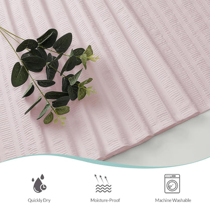 Moga Pink Shower Curtain, Pink Bathroom Curtain with Textured, Embossed Fabric Shower Curtain, Hotel Quality Bathroom Shower Curtains, 72 x 72 Inches