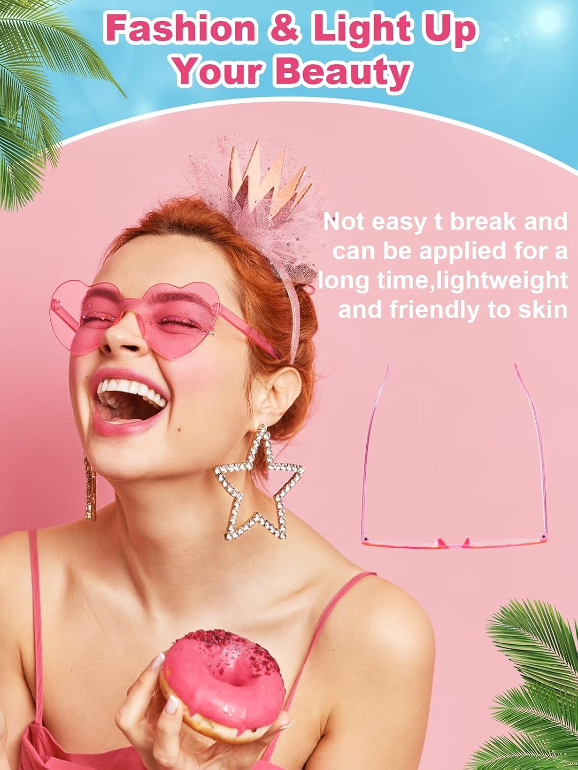 12 Pairs Heart Shaped Sunglasses for Women Colorful Glasses Fun Trendy Transparent Heart Sunglasses Party Favor