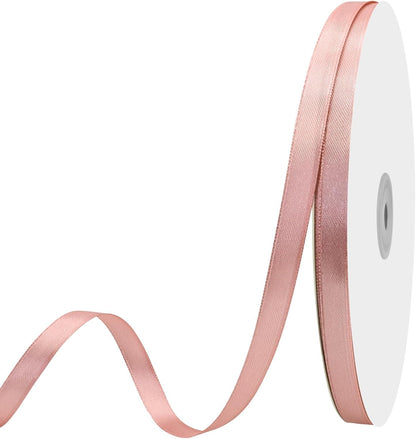 3/8 inch Wide 100 Yards Double Face Peach Satin Ribbon Fabric Ribbon for Gift Wrapping Very Suitable for Weddings Decoration Bouquet Balloons Arts Craft Sewing Hair Bow Invitation
