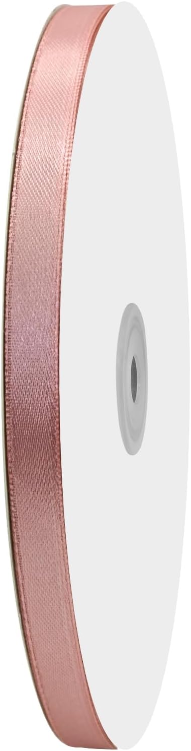 3/8 inch Wide 100 Yards Double Face Peach Satin Ribbon Fabric Ribbon for Gift Wrapping Very Suitable for Weddings Decoration Bouquet Balloons Arts Craft Sewing Hair Bow Invitation