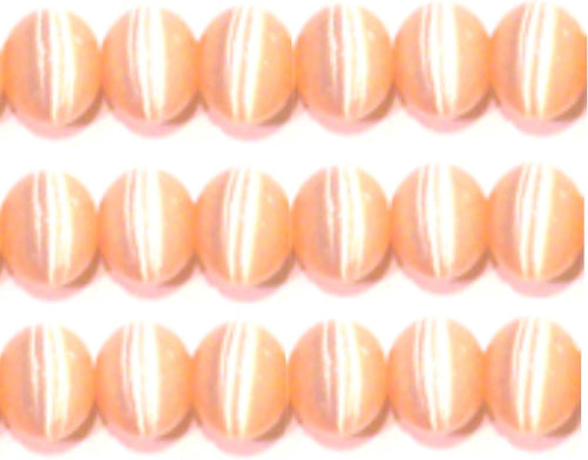 4mm Cat's Eye Bead Strands Grade "A" Fiber Optic, 32 Colors to Choose from (Peach)
