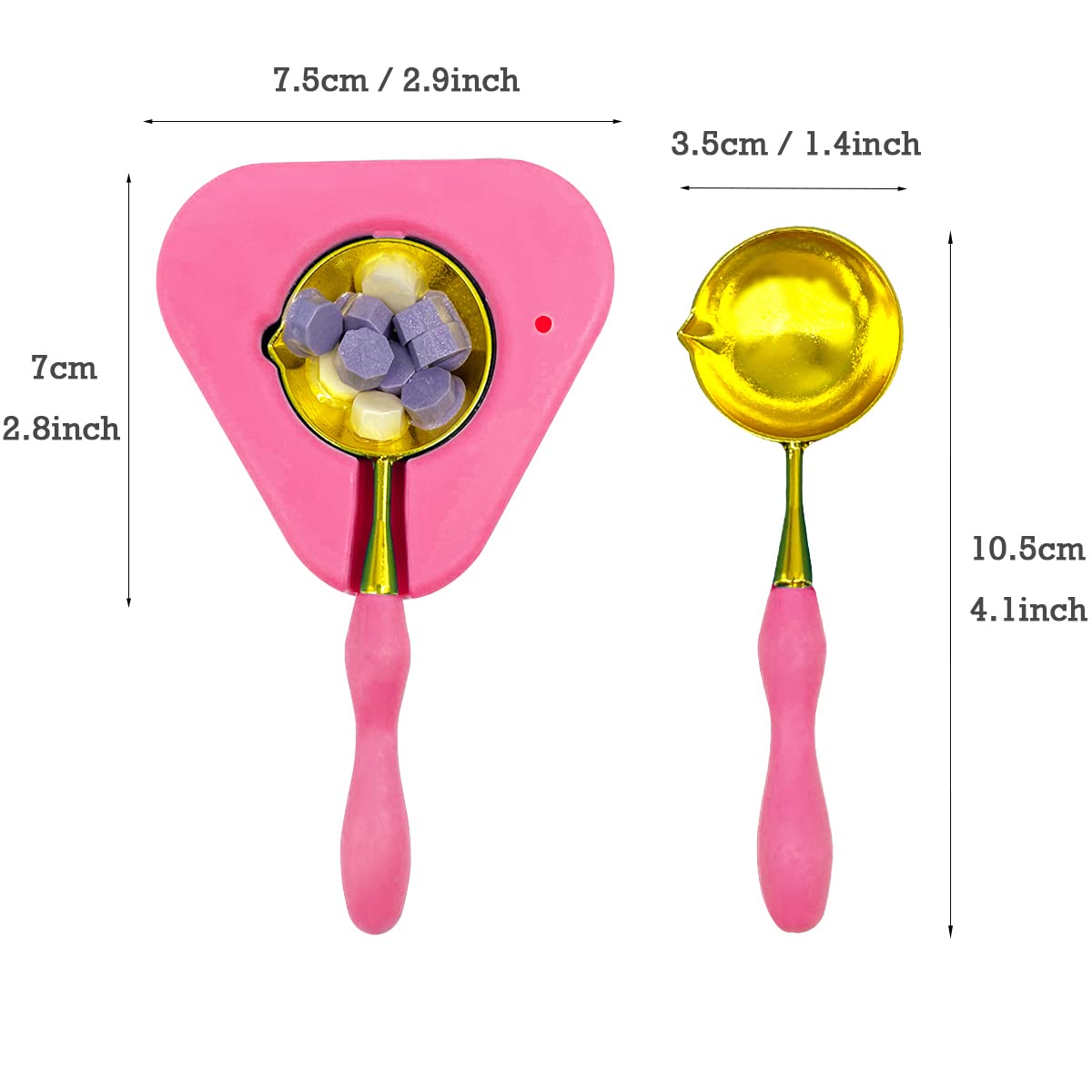 Wax Seal Warmer Wax Seal Kit with Spoon and Tweezers, Great Tool for Melting Sealing Beads (Pink)