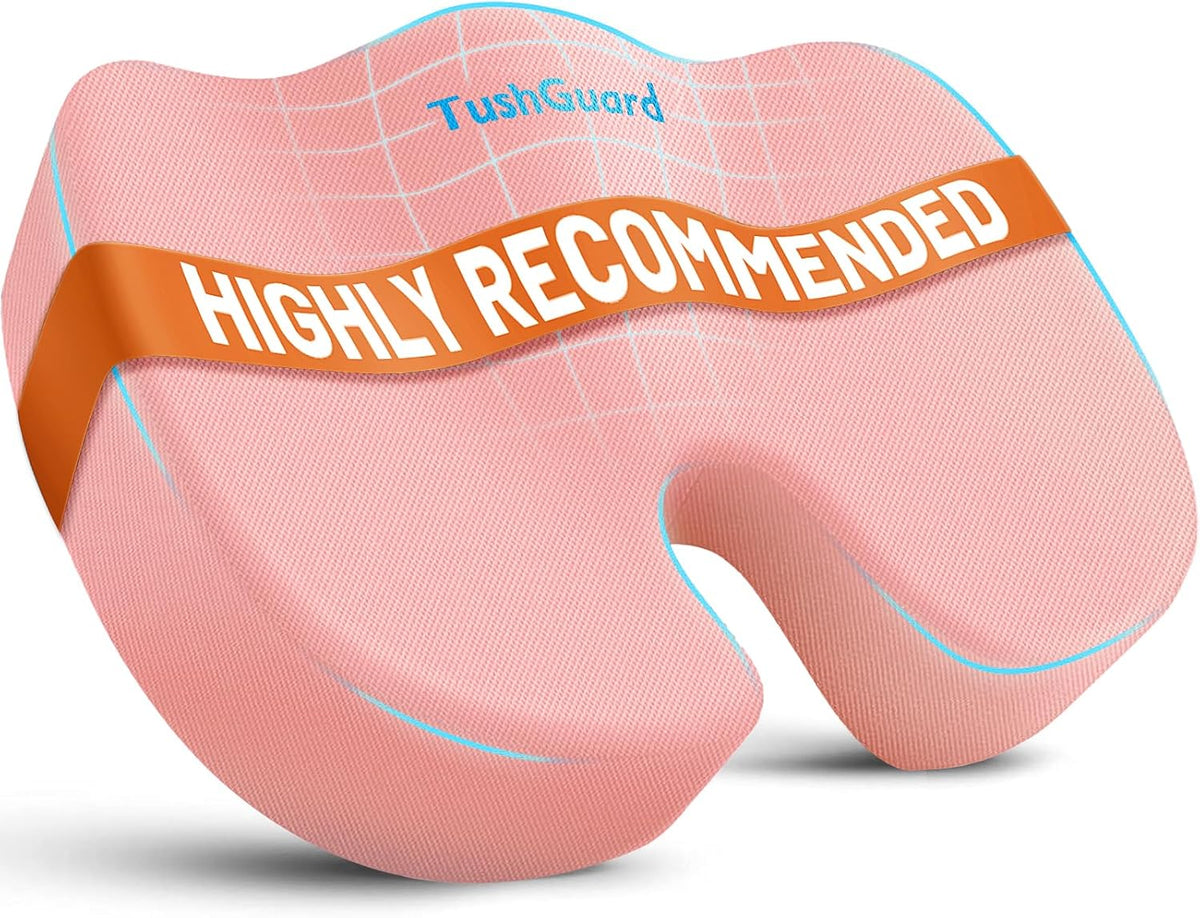 TushGuard Seat Cushion for Office Chair, Memory Foam Chair Cushion, Pink
