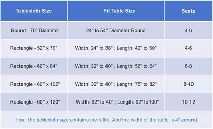 Solid Pink Cotton Ruffle Trim Tablecloth 60" × 84"