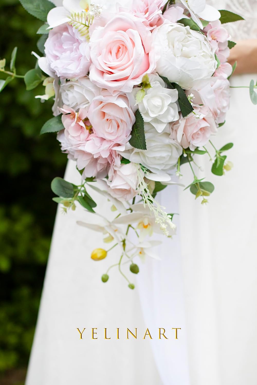10 Inch Blush Cascading Bridal Wedding Bouquets for Bride