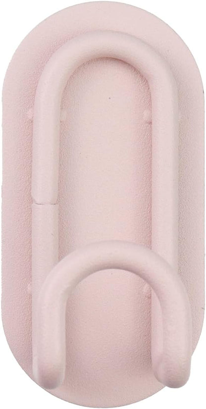 3pcs Adhesive Towel Hooks Metal Robe Hangers Stick on Wall Bathroom Hooks Heavy Duty Towel Racks Holder Pink Shower Hooks for Hanging Coat Hat Handbag Tie (Pink)