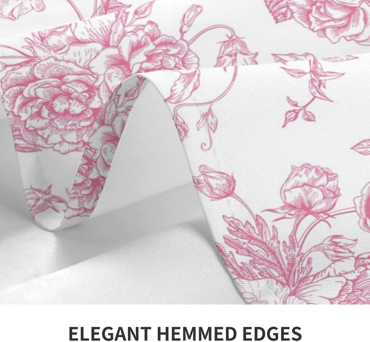 Pink Floral Tablecloth 60 x 120 Inch Rectangle Chinoiserie Flowers Decorative Table Cloth Rustic Fabric Farmhouse Washable Table Cover for Picnic Party Holiday Home Indoor Outdoor