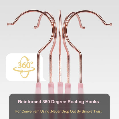 Velvet Hangers 50 Pack,Pink Felt Hangers,Durable Non Slip Hangers