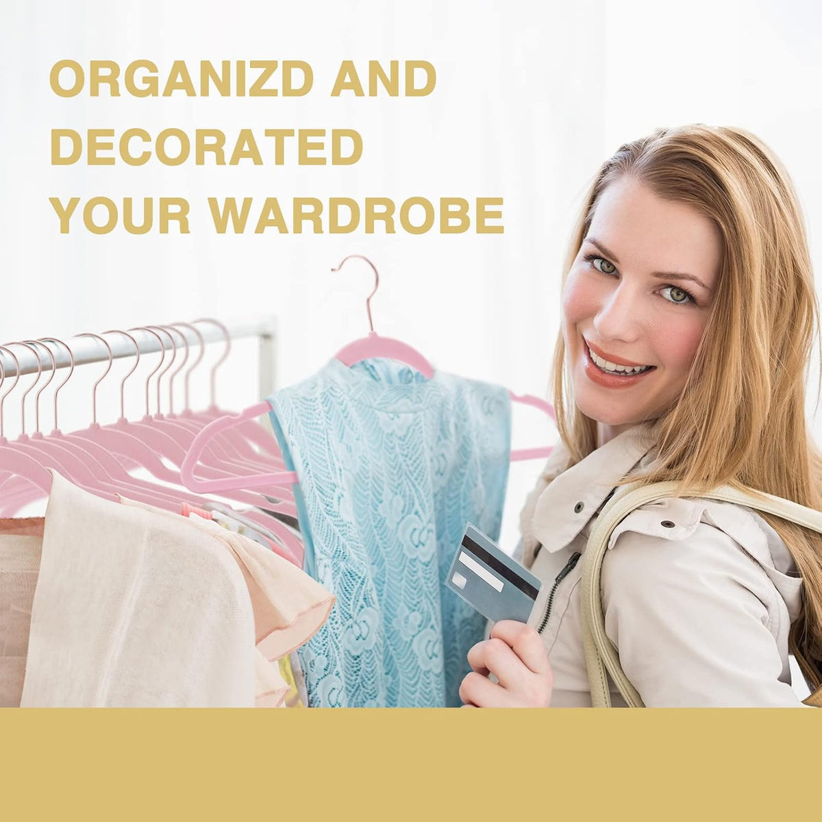 Velvet Hangers 50 Pack,Pink Felt Hangers,Durable Non Slip Hangers