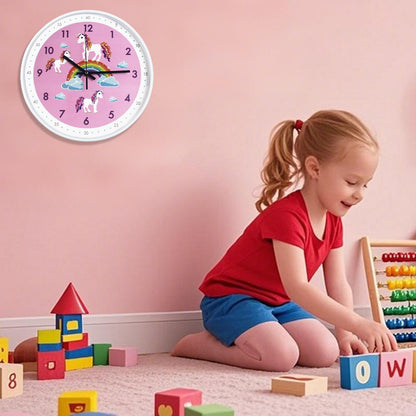 Pink Wall Clock,Silent Non Ticking Children's Décor Quiet Clocks for Kids Room,Office,School,Bedroom,Kitchen,Classroom (12 inch Pink)