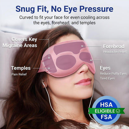 Self Care Gift for Women, Cooling Eye Mask for Puffy Eyes, Tired Eyes, Headache Relief and Migraine Comfort, Reusable Gel Cold Compress for Soothing Eye Care, Relaxing Gifts for Women Pink