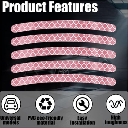 20PCS Car Wheel Stripe Reflective Stickers Decals, Pink