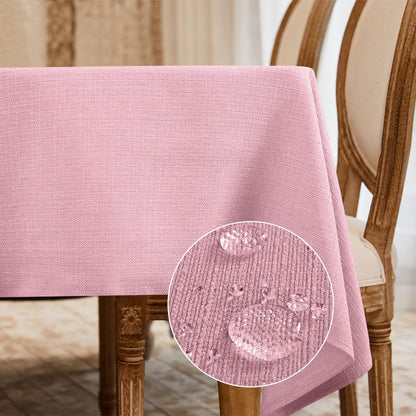 Rectangle Tablecloth Washable Wrinkle Resistant and Water Proof Table Cloth Decorative Linen Fabric Tablecloths for Dining Parties Kitchen Wedding and Outdoor Use (Light Pink, 57x85)