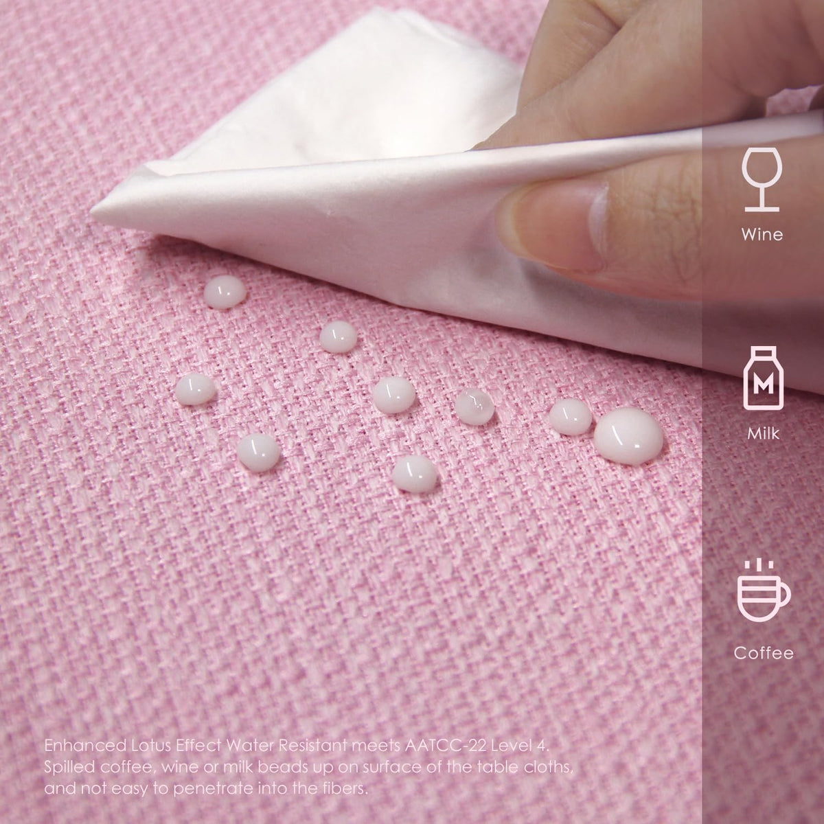 Rectangle Tablecloth Washable Wrinkle Resistant and Water Proof Table Cloth Decorative Linen Fabric Tablecloths for Dining Parties Kitchen Wedding and Outdoor Use (Light Pink, 57x85)