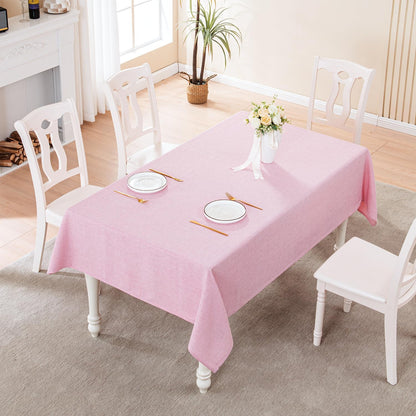 Rectangle Tablecloth Washable Wrinkle Resistant and Water Proof Table Cloth Decorative Linen Fabric Tablecloths for Dining Parties Kitchen Wedding and Outdoor Use (Light Pink, 57x85)