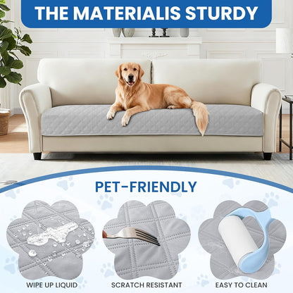 Waterproof Dog Blanket, Non-Slip Soft Pet Bed Cover, Couch Cover for Dogs Washable, Protects Sofa, Furniture, Crate, Car, Tear Resistant Leakproof Pet Blanket (30x70 Inch, Light Grey)