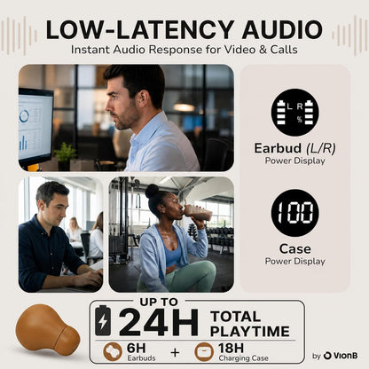 Air Skin Tones Invisible Earbuds for Small Ears - Wireless Bluetooth 5.4, Skin-Matching Mini Stemless Ear Buds, IPX5 Waterproof, Crystal Clear Calls (Bare Peach)