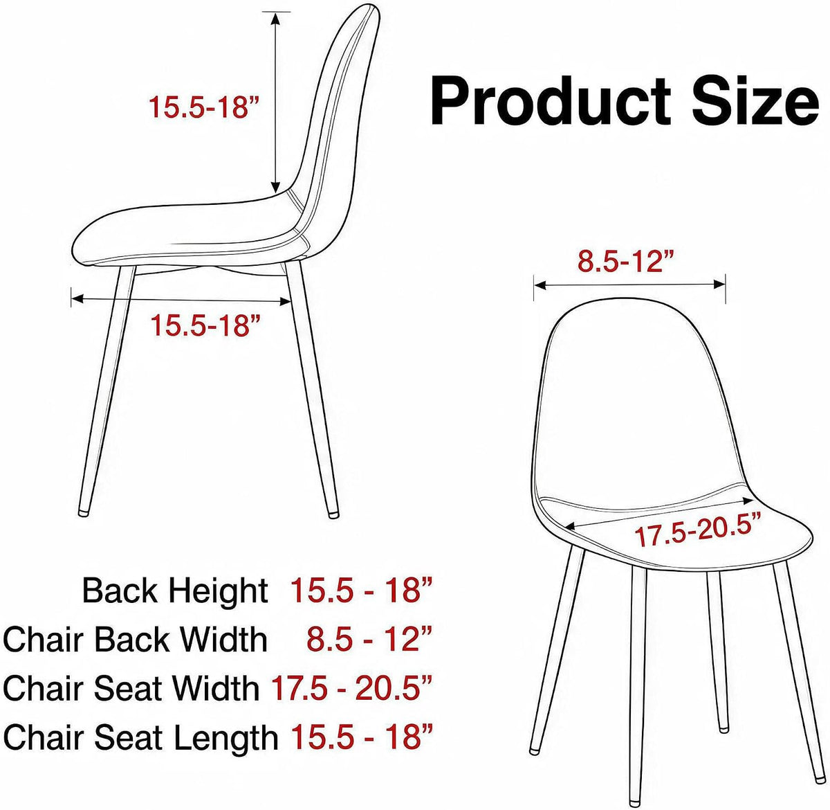 Pack of 4 Velvet Mid Century Modern Dining Chair Covers, Armless Chair Cover,Living Room Side Chair Slipcovers (Pink)