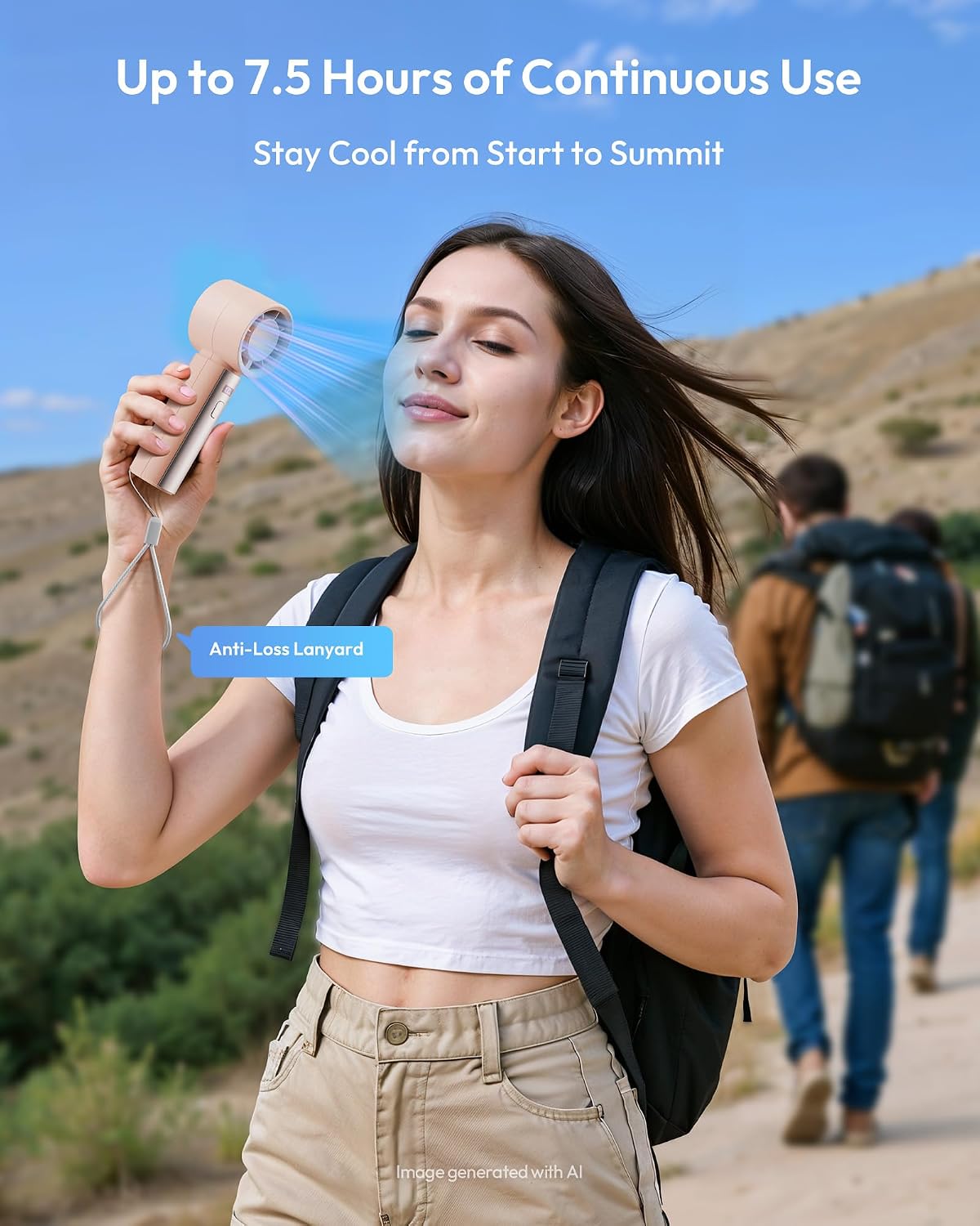 Small Handheld Personal Fan, Powerful High Speed Turbo Cooling