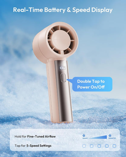Small Handheld Personal Fan, Powerful High Speed Turbo Cooling