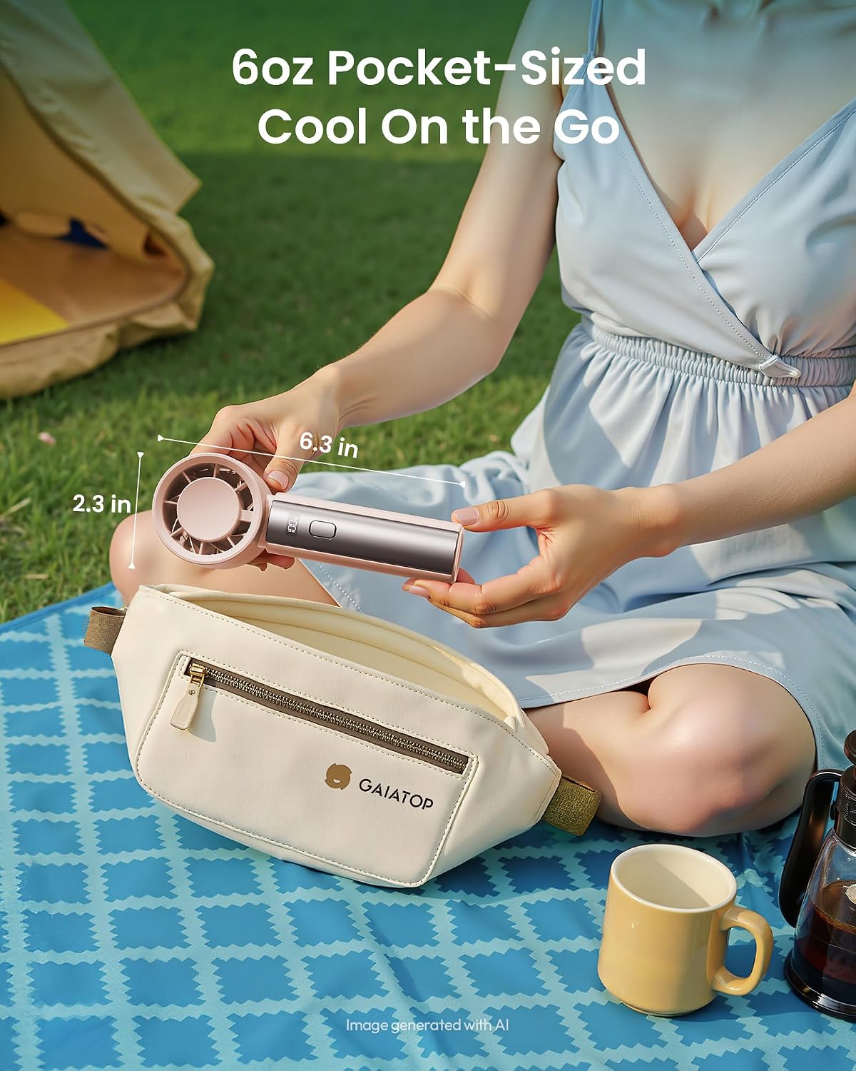 Small Handheld Personal Fan, Powerful High Speed Turbo Cooling