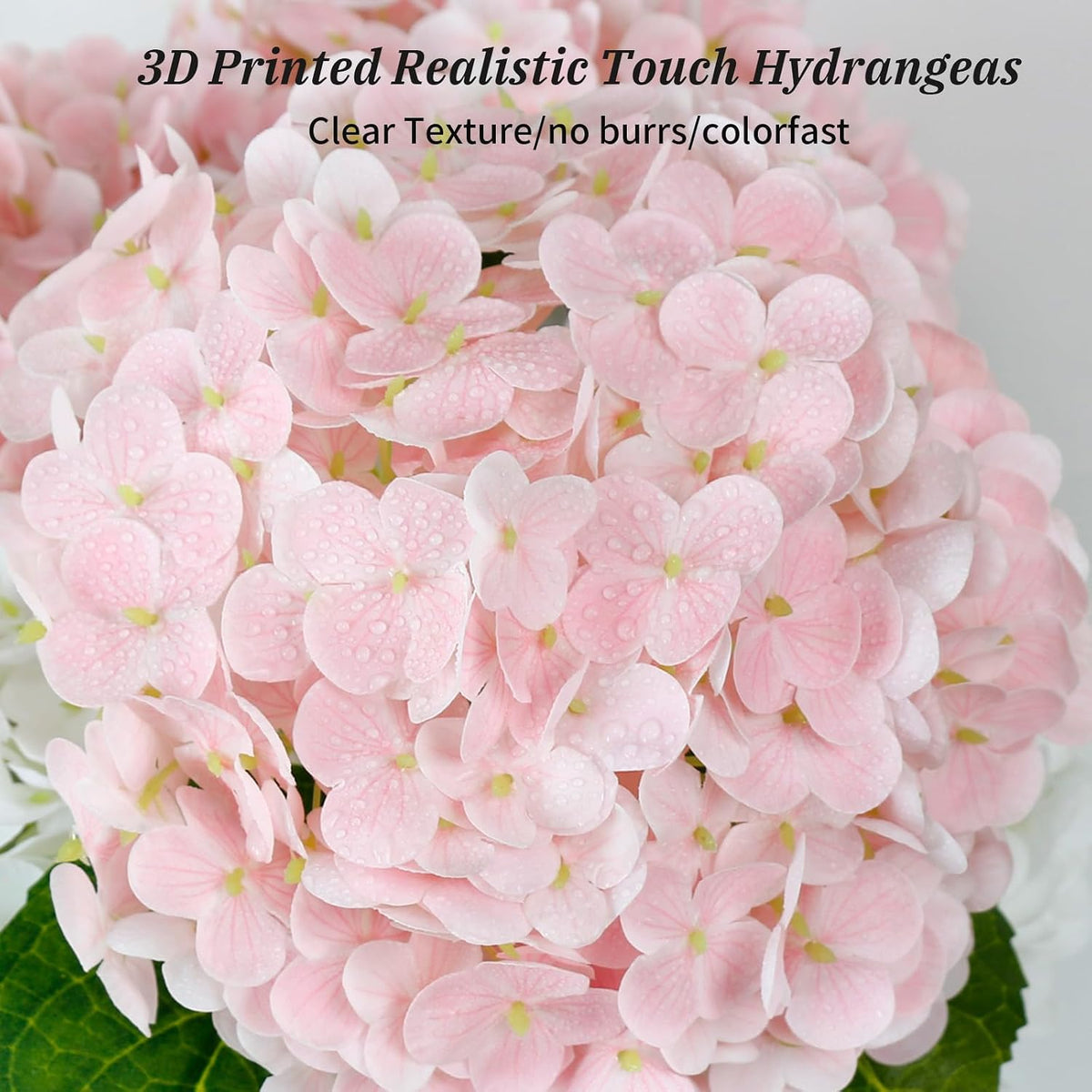 21" Pink Hydrangea Artificial Flowers,3 Pcs Real Touch Hydrangea Flowers with Butterflies for Centerpiece Table Decorations,Floral Arrangements for Coffee Table Decor,Living Room Decor